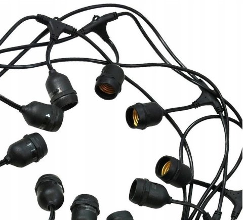 Girlanda ogrodowa żarówkowa łańcuch 15m 15pkt oprawa do żarówek E27