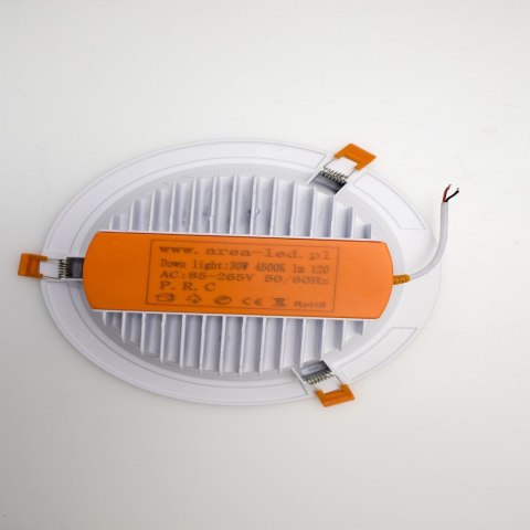 Lampa sufitowa podtynkowa biała 30W 4500K 3300lm 230V Lampa sufitowa podtynkowa biała 30W 4500K 3300lm 230V