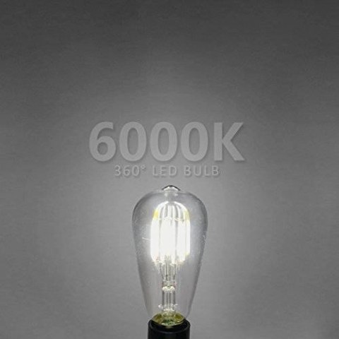 Żarówka LED ST64 E27 Filament 6500K 4W zimna barwa typ Edison retro Żarówka LED ST64 E27 Filament 6500K 4W zimna barwa typ Edison retro