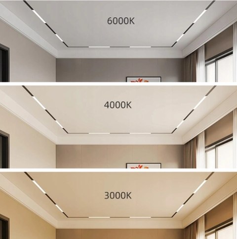 Lampa magnetyczna LED 18W 4000K szynowa liniowa czarna 48V Lampa magnetyczna LED 18W 4000K szynowa liniowa czarna 48V