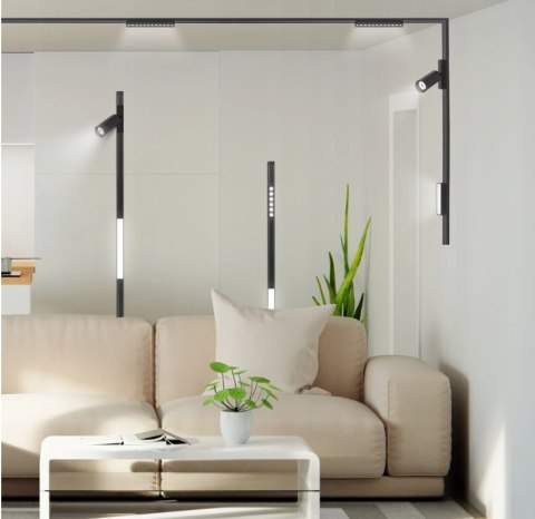 Lampa magnetyczna LED 30W 4000K szynowa liniowa czarna 48V Lampa magnetyczna LED 30W 4000K szynowa liniowa czarna 48V