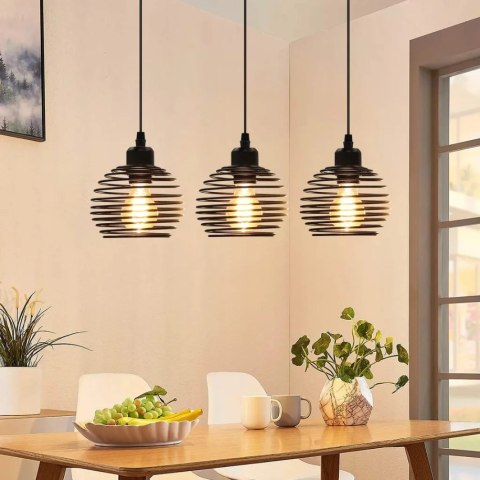 Lampa sufitowa wisząca czarna loft stołowa 3xE27 Lampa sufitowa wisząca czarna loft stołowa 3xE27