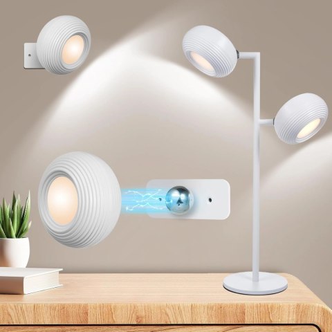 Lampka LED biurkowa kinkiet magnetyczna bezprzewodowa 3w1 biała 10W USB Lampka LED biurkowa kinkiet magnetyczna bezprzewodowa 3w1 biała 10W USB