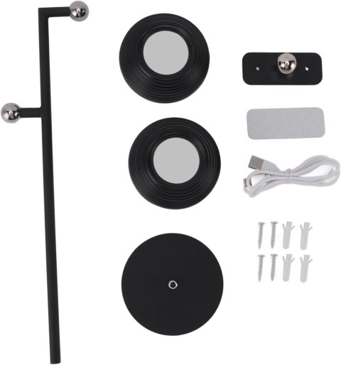 Lampka LED biurkowa kinkiet magnetyczna bezprzewodowa 3w1 czarna 10W USB Lampka LED biurkowa kinkiet magnetyczna bezprzewodowa 3w1 czarna 10W USB