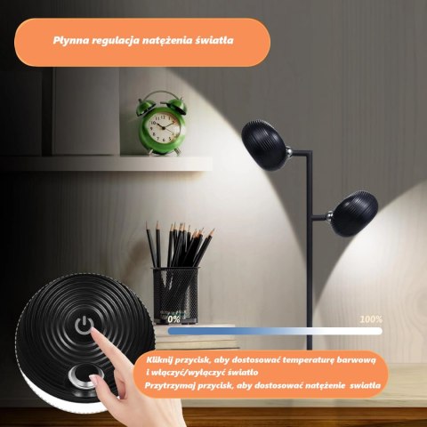 Lampka LED biurkowa kinkiet magnetyczna bezprzewodowa 3w1 czarna 10W USB Lampka LED biurkowa kinkiet magnetyczna bezprzewodowa 3w1 czarna 10W USB