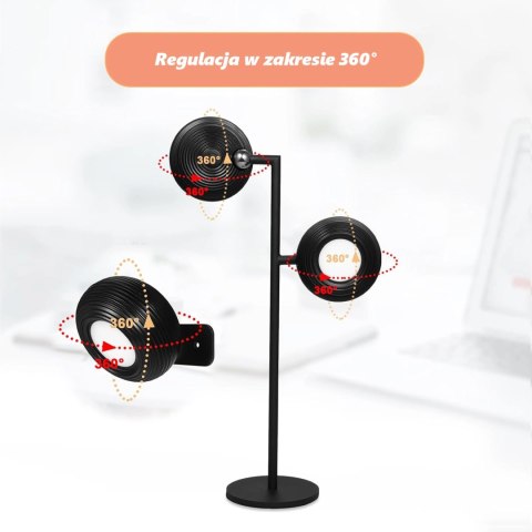 Lampka LED biurkowa kinkiet magnetyczna bezprzewodowa 3w1 czarna 10W USB Lampka LED biurkowa kinkiet magnetyczna bezprzewodowa 3w1 czarna 10W USB