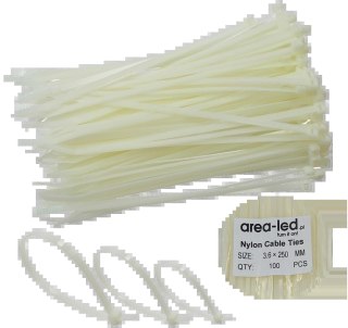 Trytytki opaski zasiskowe kablowe zipy białe 100 szt 3,6x250