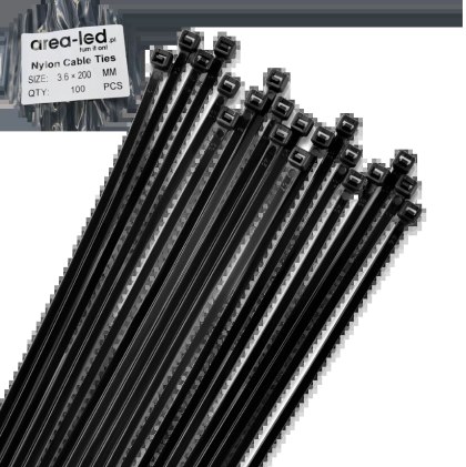 Trytytki opaski zasiskowe kablowe zipy czarne 100 szt 3,6x200