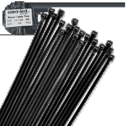 Trytytki opaski zasiskowe kablowe zipy czarne 100 szt 3,6x300