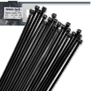 Trytytki opaski zasiskowe kablowe zipy czarne 100 szt 4,8x400