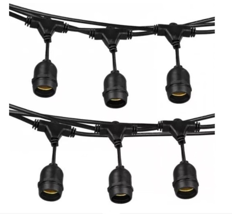 Zestaw girlanda ogrodowa żarówkowa 15m 15pkt + 15szt żarówka vintage retro Edison Filament LED 1W ST45 E27 2300K