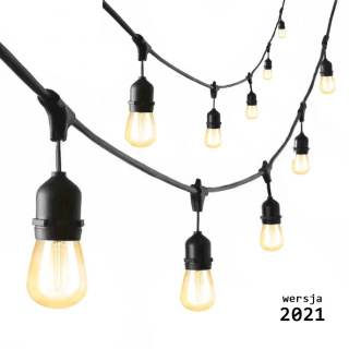 Zestaw girlanda ogrodowa żarówkowa 5m 5pkt+5szt żarówka vintage Edison LED 2W ST45 E27 2800K