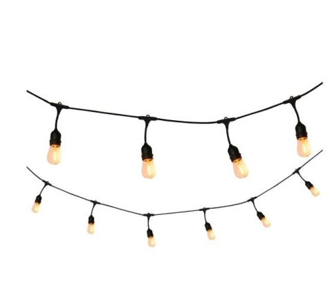 Zestaw girlanda ogrodowa żarówkowa 5m 5pkt + 5szt żarówka vintage Edison LED 2W ST45 E27 2800K