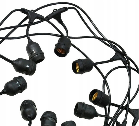 Zestaw girlanda ogrodowa żarówkowa 5m 5pkt + 5szt żarówka vintage Edison LED 2W ST45 E27 2800K