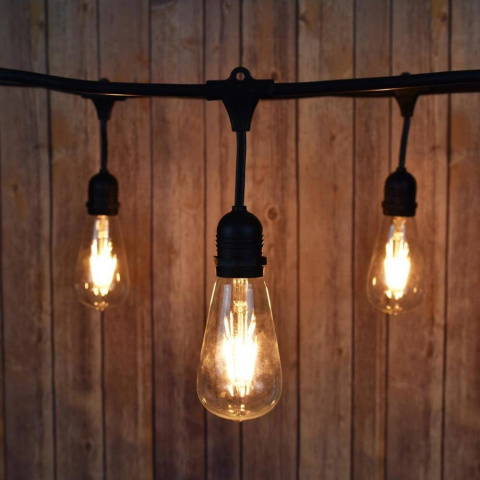 Zestaw girlanda ogrodowa żarówkowa 5m 5pkt + 5 szt żarówka vintage Edison LED 8W ST64 E27 2300K Zestaw girlanda ogrodowa żarówkowa 5m 5pkt + 5 szt żarówka vintage Edison LED 8W ST64 E27 2300K