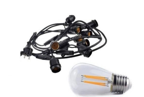 Zestaw girlanda ogrodowa żarówkowa 20m 20pkt + 20szt żarówka vintage retro Edison Filament LED 4W ST45 E27 2800K Zestaw girlanda ogrodowa żarówkowa 20m 20pkt + 20szt żarówka vintage retro Edison Filament LED 4W ST45 E27 2800K