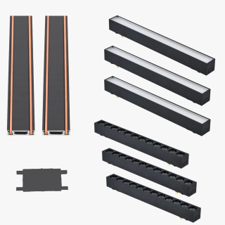 Oświetlenie szynowe magnetyczne 2x SZYNA 1m + 3x10W lampa liniowa + 3x12W lampa liniowa magnetyczna zimna barwa LED + złączka