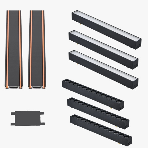 Oświetlenie szynowe magnetyczne 2x SZYNA 1m + 3x10W lampa liniowa + 3x12W lampa liniowa magnetyczna zimna barwa LED + złączka Oświetlenie szynowe magnetyczne 2x SZYNA 1m + 3x10W lampa liniowa + 3x12W lampa liniowa magnetyczna zimna barwa LED + złączka