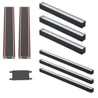 Oświetlenie szynowe magnetyczne 2x SZYNA 1m + 3x10W lampa liniowa + 3x20W lampa liniowa magnetyczna zimna barwa LED + złączka
