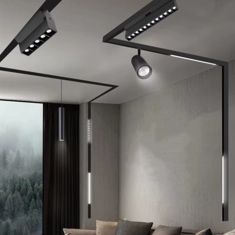 Reflektor Spot Szynowy Magnetyczny LED 18W 6000K 48V Czarny - Nowoczesne Oświetlenie