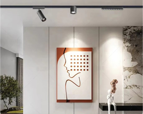 Reflektor Spot Szynowy Magnetyczny LED 7W 4000K 48V Czarny - Nowoczesne Oświetlenie