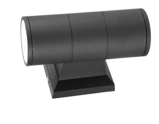 Lampa elewacyjna natynkowa punktowa kinkiet czarna 2x3W 1200lm IP65 Kąt świecenia: 45 °