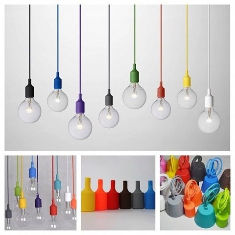 Oprawa sufitowa wisząca Loft jasno niebieska na żarówkę E27 230V Oprawa sufitowa wisząca Loft jasno niebieska na żarówkę E27 230V