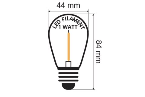 Żarówka vintage retro Edison Filament LED 1W ST45 E27 2800K barwa ciepła Żarówka vintage retro Edison Filament LED 1W ST45 E27 2800K barwa ciepła