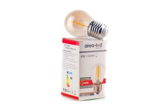 Żarówka vintage retro Edison Filament LED 1W G45 E27 2300K amber barwa ciepła