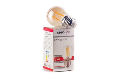 Żarówka vintage retro Edison Filament LED 2W G45 E27 2300K amber barwa ciepła Żarówka vintage retro Edison Filament LED 2W G45 E27 2300K amber barwa ciepła